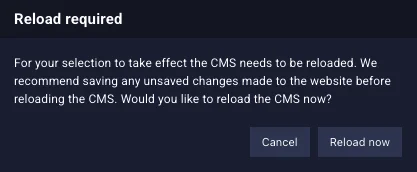 Sitejet Builder - przeładowanie interfejsu