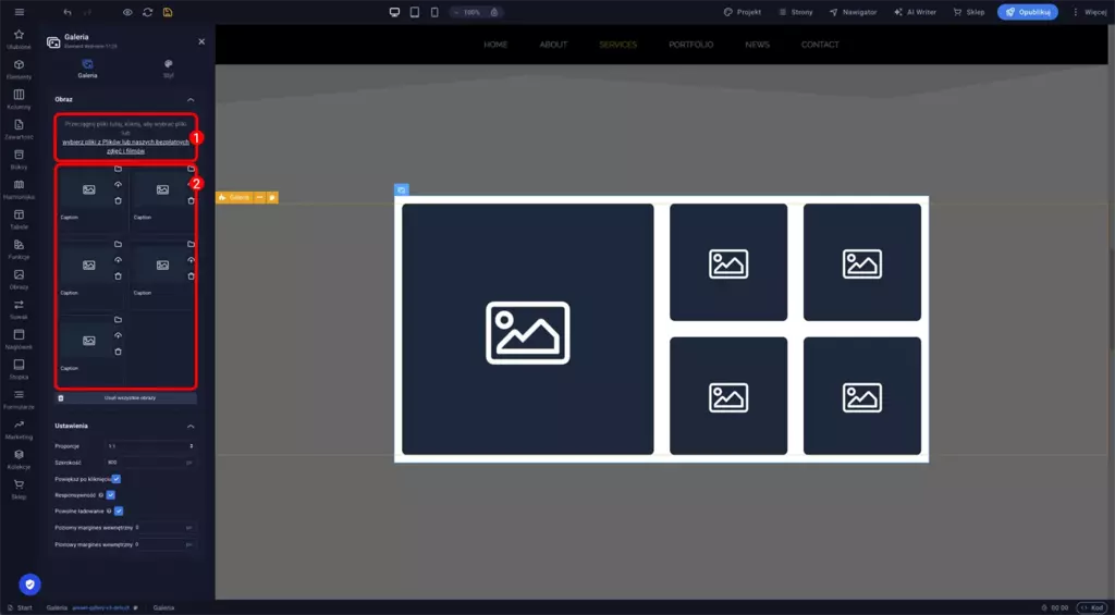 Sitejet Builder - dodawanie zdjęć do galerii